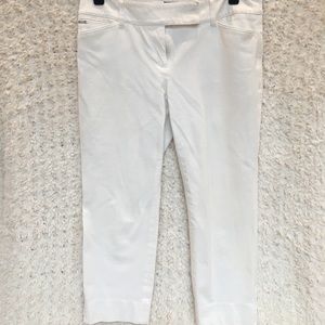 WHBM Crop Leg White Pants, Size 4